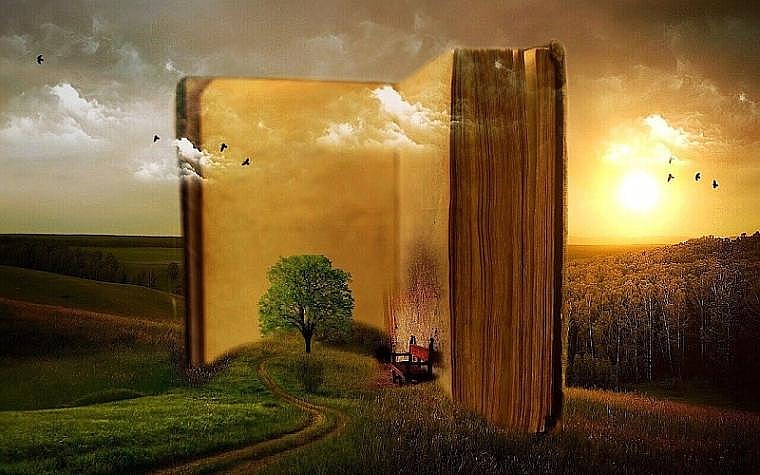 Stock image showing an open book.