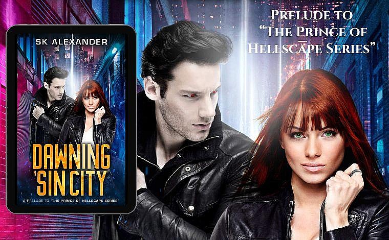 The cover of Dawning in Sin City shows Luminael Morningstar and Crowley.